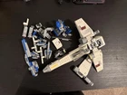 LEGO Star Wars Parts & Pieces Lot White Starfighter Blue Ship Bulk Loose Bricks