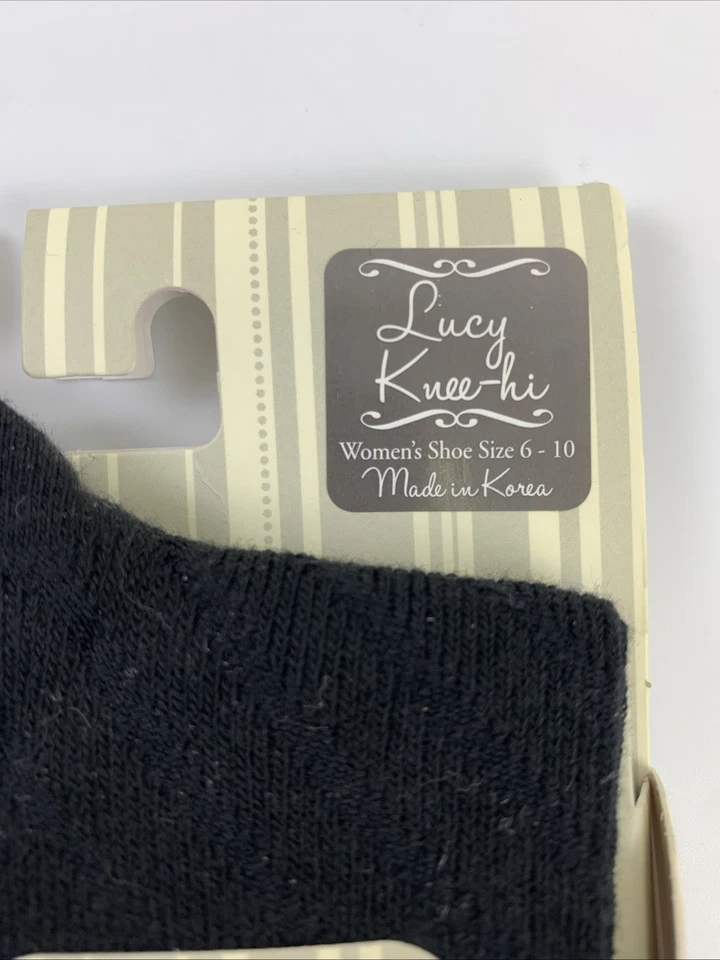 Calcetines hasta la rodilla Lucy And Sassy más suaves del mundo nuevos negros de encaje marrón para mujer 6-10 Foto 2 de 4