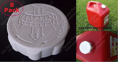 8-Pack BLITZ Gas Can CAPS ONLY Heavy Duty SAFETY GALLON LIDS Rubber Viton Gasket