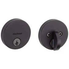 Kwikset Uptown Single Cylinder Deadbolt Iron Black SmartKey Low Profile Round