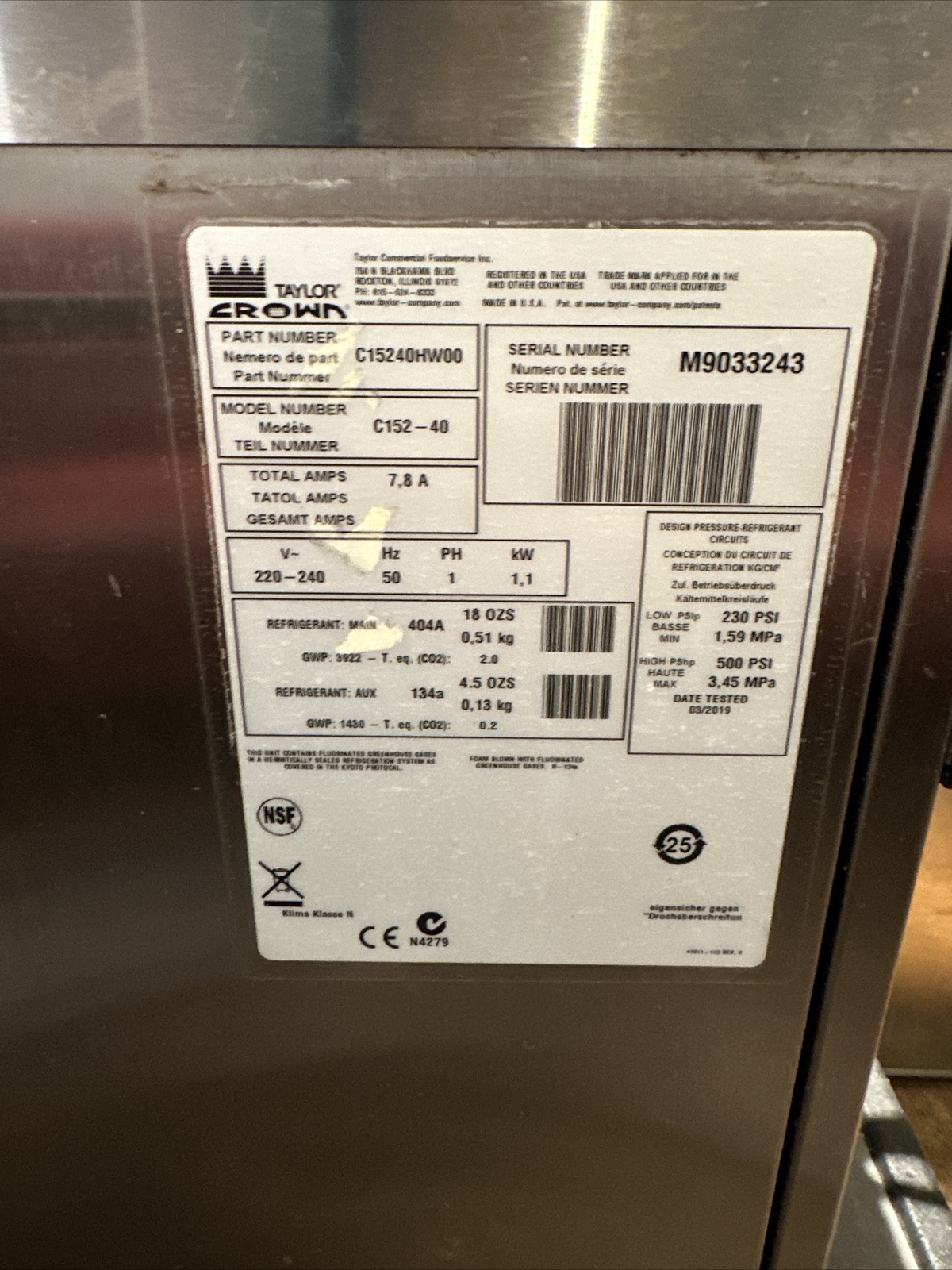 Taylor Ice Cream Machine eBay