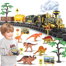 Train Set, Updated Large Remote Control Electric Train Toy for Boy Girl W/Smokes