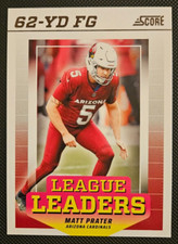 2024 Score League Leaders #LL-MPR Matt Prater! Arizona Cardinals (62 Yard FG)