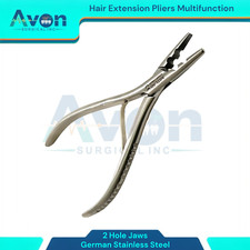 Hair Extension Pliers Silver With 2 Holes Multi Functional Hair Extension Tool
