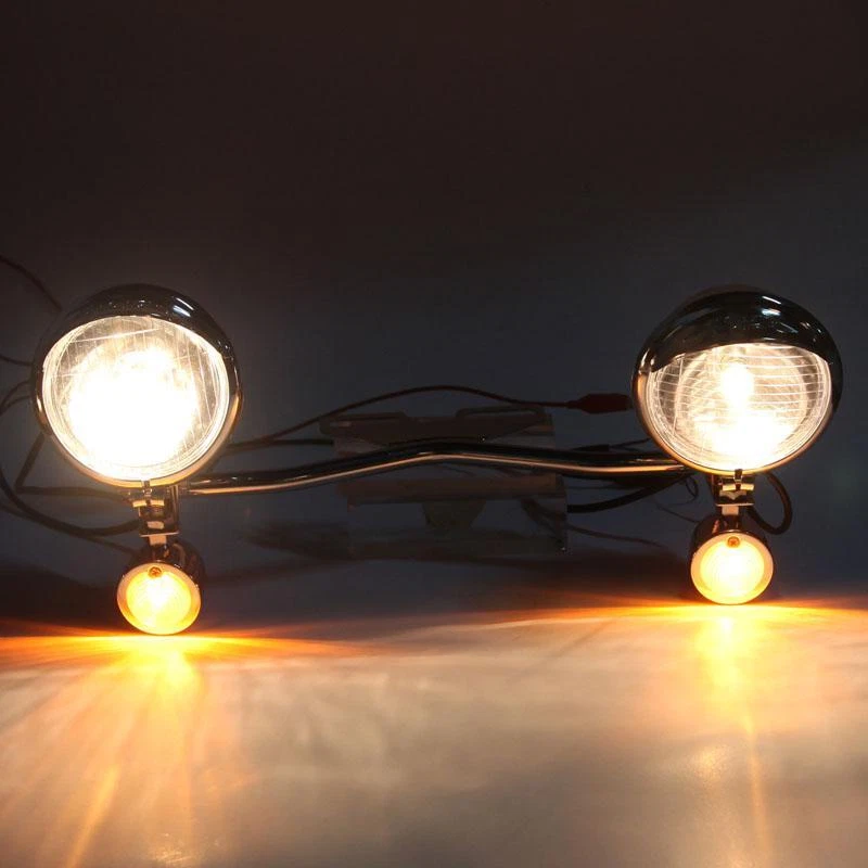 Barra de faros antiniebla y faros LED de 7" para Kawasaki Vulcan VN 1500 1600 1700 Foto 4 de 4