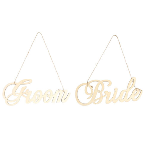 2 Pcs Alphabet Door Hanging Tags Bride Wedding Decoration Bridesmaid