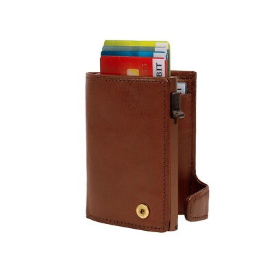 Tony Perotti Furbo Vegetale Italian Leather RFID Card Case Wallet