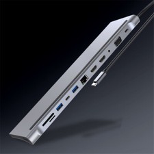 12 In 1 Type-C Hub USB 3.0 VGA RJ45 USB-C 3.5mm Adapter For Laptop Notebook