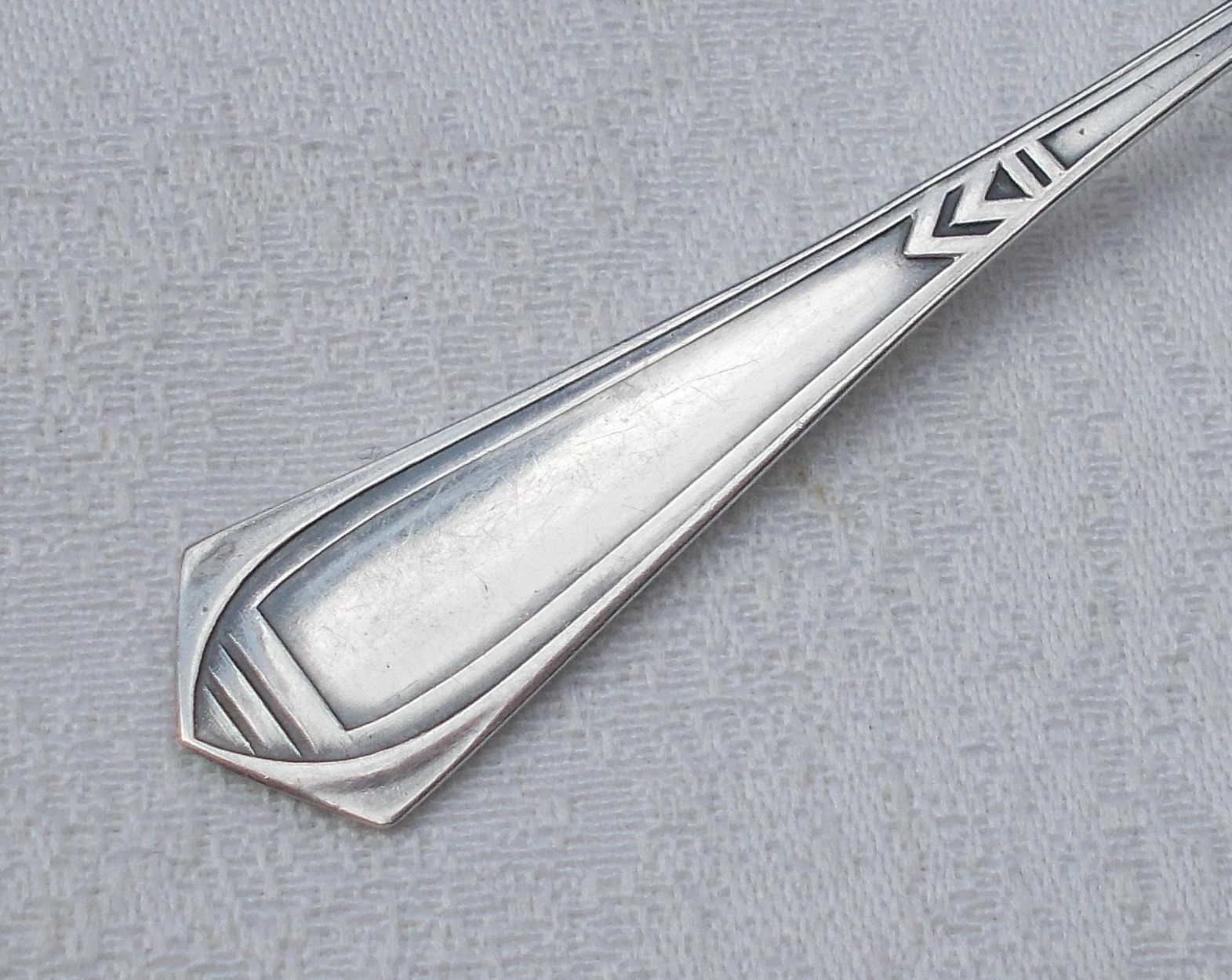 Rare Mocca Spoon Geometric Art Nouveau IN 800er Silver