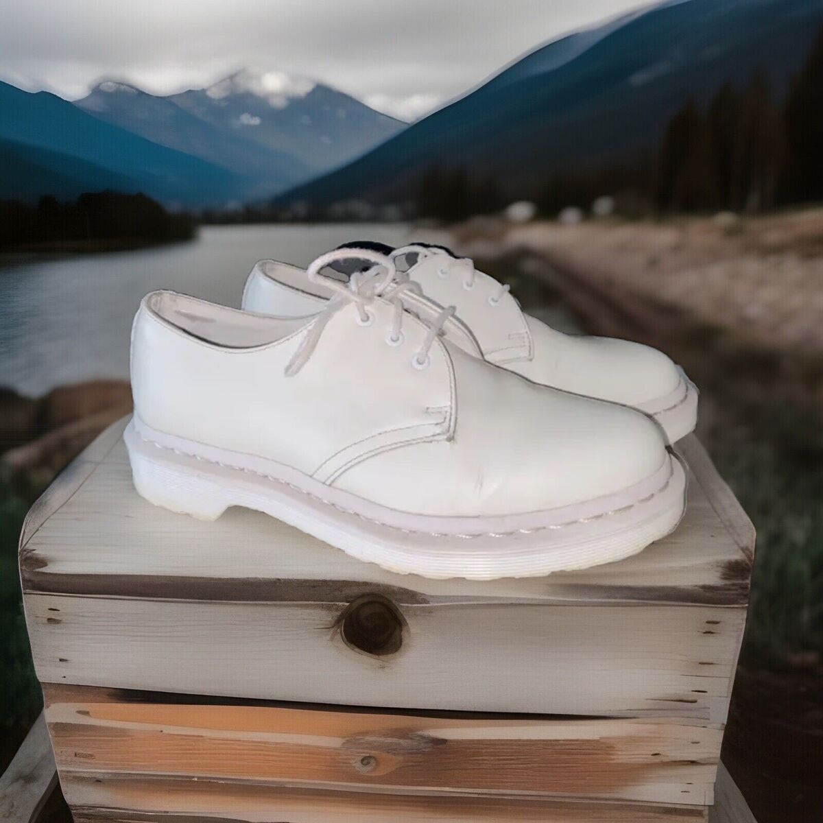 Dr Martens 1461 Mono ALL WHITE Utilitarian Oxford Shoes Mens Dr Martens 1461 Mono ALL WHITE Utilitarian Oxford Shoes Mens