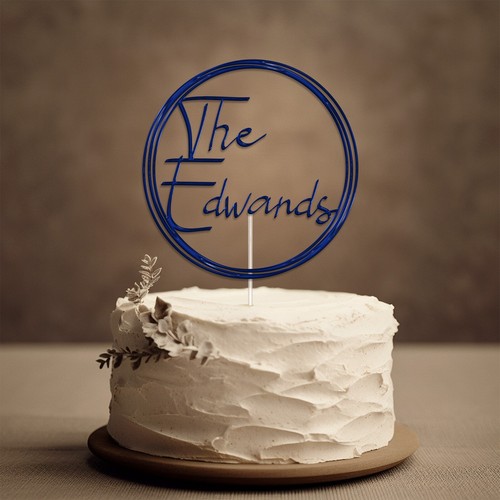 Acrylic Personalised Rustic Wreath Anniversary Wedding Last Name Cake topper - Picture 5 of 10