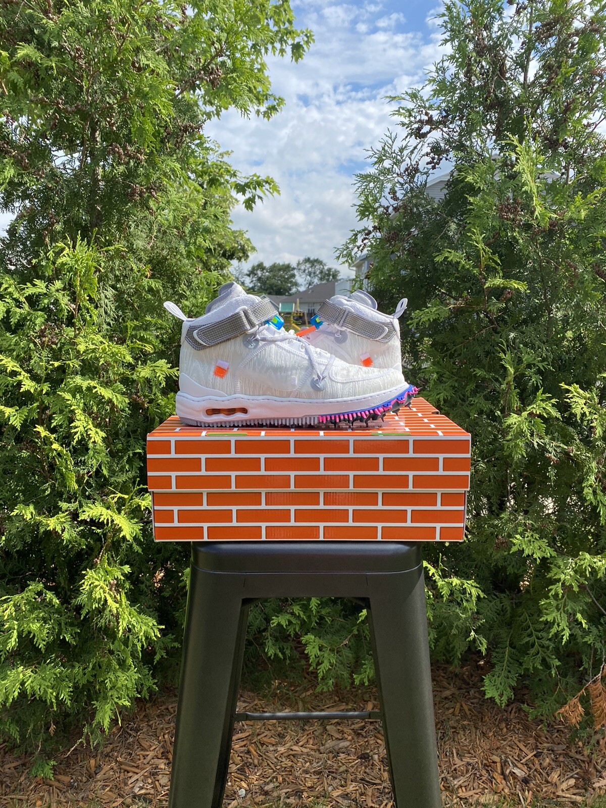 OFF WHITE X NIKE Nike Air Force 1 mid x bianco sporco ""bianco"" taglia 11 5M 13W nuovissime