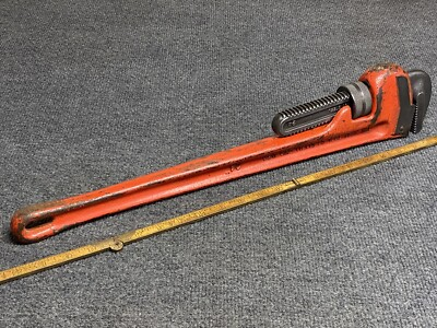 #ad Ridgid Tools 24” Pipe Wrench With Partial Label $32.00