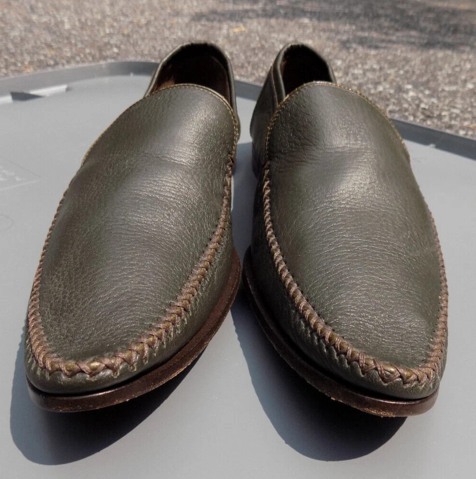 Mocasines de conducción BOTTEGA VENETA de cuero suave con guijarros oliva talla 36,5 6 Foto 3 de 4