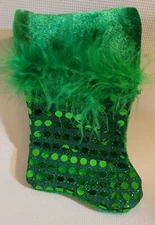 Lot of 12 Mini St. Patricks Day Green Stocking Gift Card Holders