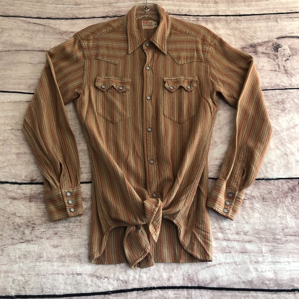Levi Strauss western wear 半袖シャツ ヒッピー Vtg Levis Strauss of California Shirt L Western Wear Sawtooth