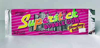 Vintage 1989 Clark SUPERSTICK Bubble Gum 9.5  candy container STRAWBERRY