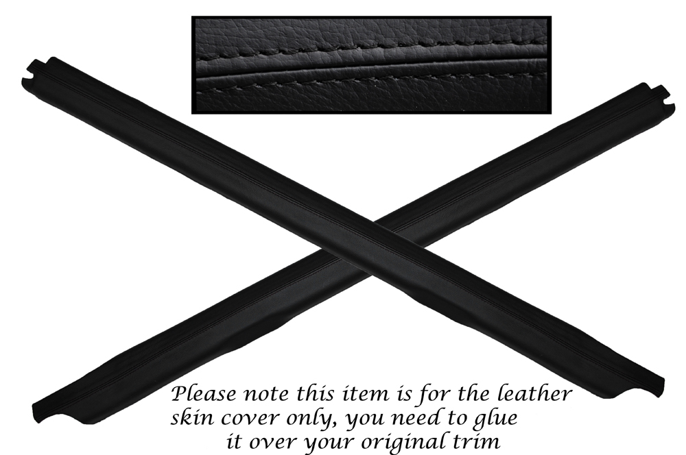 BLACK STITCH 2X DOOR SILL TRIM LEATHER COVERS FITS FORD SIERRA COSWORTH 3 DOOR