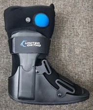 United Ortho Air Cam Foot Ankle Walking Boot Brace, Short, SMALL, Black