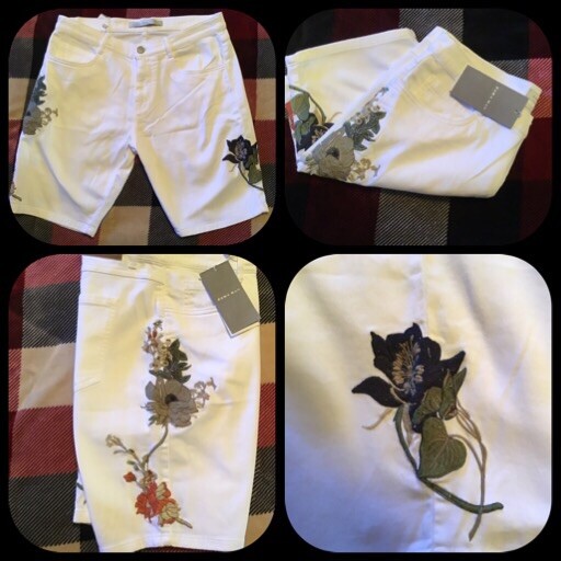 zara embroidered shorts