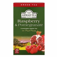 Ahmad Raspberry & Pomegranate Flavoured Green Tea with Fruit Pieces 20 Bags