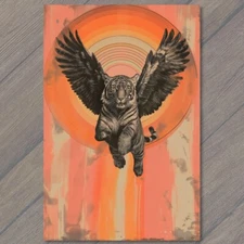 Art Print Tiger Rainbow Winged Black Monster Weird Creepy Scary Unusual Strange