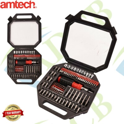 Amtech 101pc Screwdriver & Bit Set | Mechanics DIY Tool Kit Torx Phillips