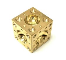 Brass Dapping Block Doming Block 1-1/2" - 40mm Cube Half Spheres Holes Forming