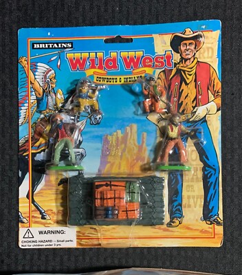 1996 Britains #7504 WILD WEST Cowboys w/ Raft Playset MOC C-6.0 Made in ...
