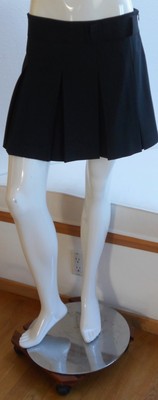 THEORY WidePleated Black Short Skirt  Ribbon Sewn Waist  Wool Lycra  Size 6 for Sale Online