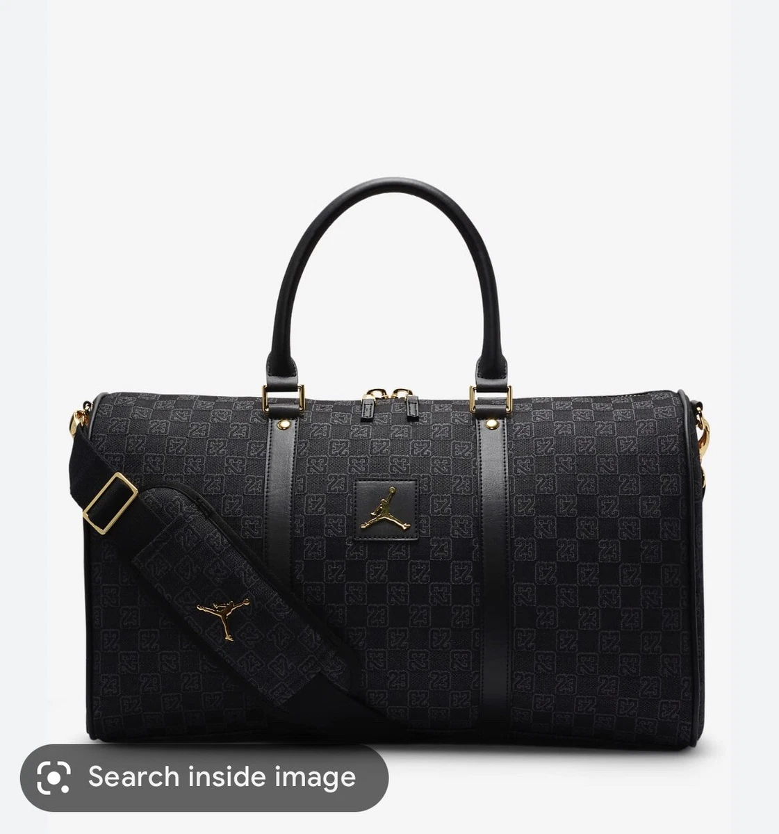 Air Jordan Monogram Duffel Bag Black Jacquard Luggage Nike NWT New