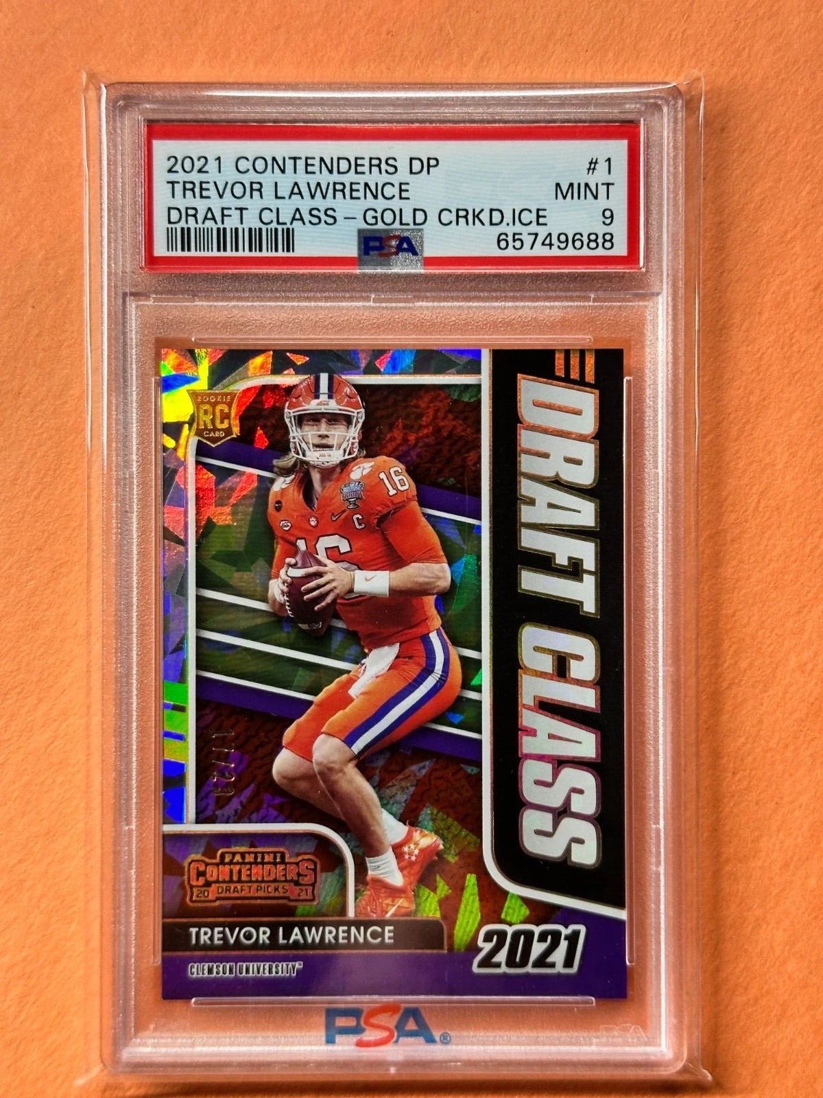 Trevor Lawrence Panini Contenders Draft Picks Draft Class #1 Gold Cracked Ice