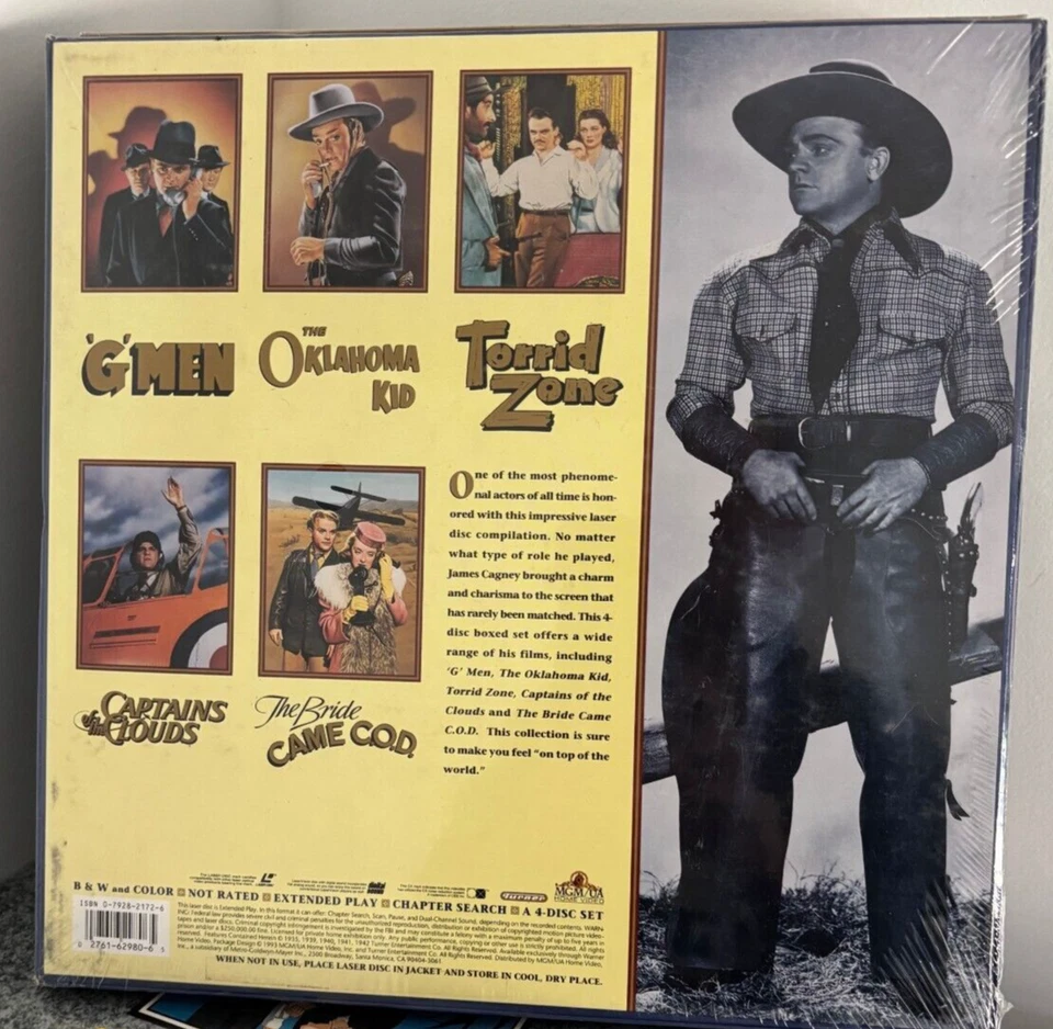 THE JAMES CAGNEY COLLECTION 5 films Laserdisc Box Set unopened shrinkwrapped NR! - Image 2 of 2