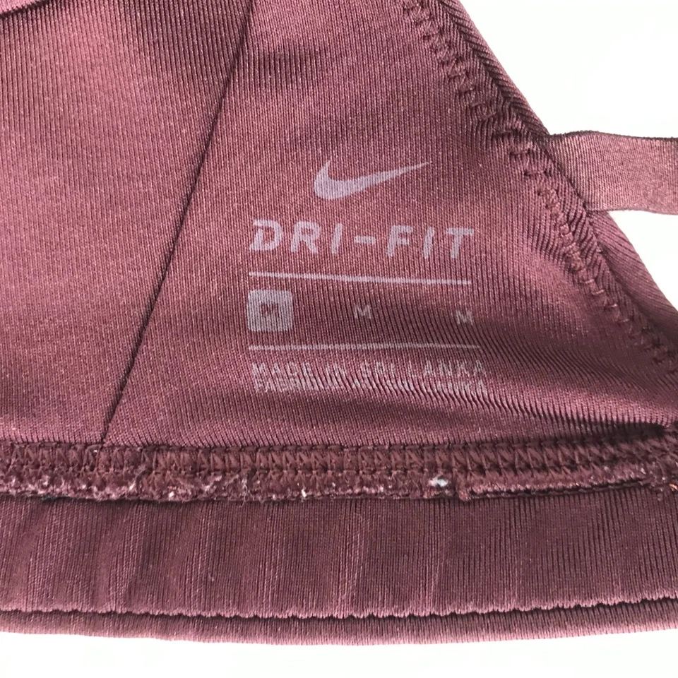 SUJETADOR DEPORTIVO NIKE DRI FIT ~ MUJER MEDIANA ~ GRANATE CON TIRAS EN LA ESPALDA YOGA Foto 4 de 4