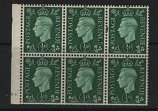 GB GVI 1937 Booklet Pane E2. SG463t 1/2d Green £80 CV Mint MH