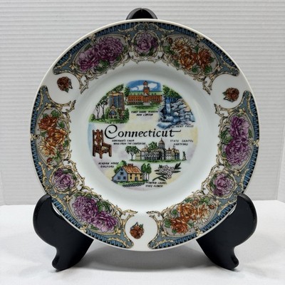 Vintage State of Connecticut Landmarks Collector's Souvenir Plate 10  EXCELLENT