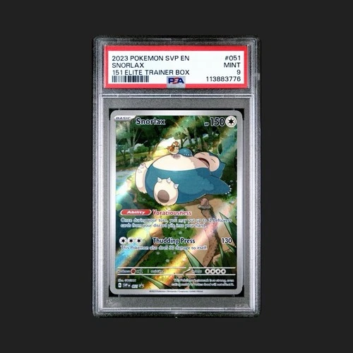 Pokémon 2023 SVP en Snorlax 151 Elite Trainer Box #51 Black Star Promo, PSA 9