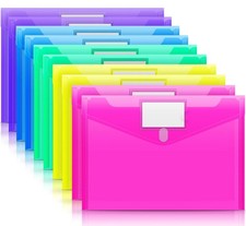 10 Pack File Folders, Clear Poly Envelopes Plastic Folders, Folder for Documents