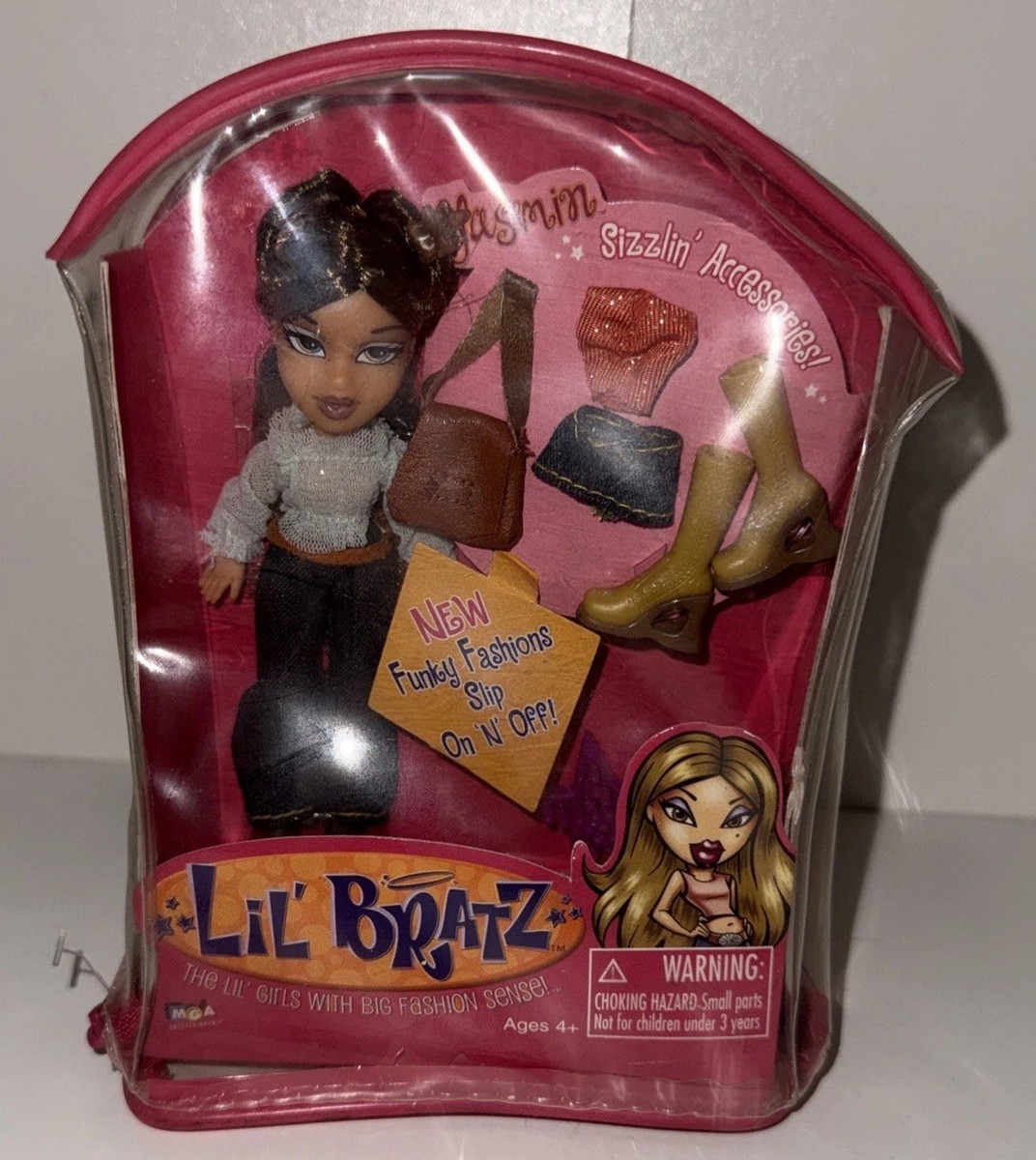 LIL BRATZ YASMIN DOLL SIZZLIN FUNKY FASHIONS SLIP ON N' OFF MGA