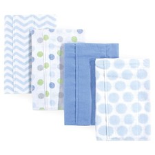 Unisex Baby Cotton Flannel Burp Cloths Blue Soft Absorbent Newborn Towel