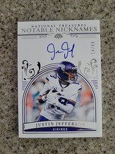 2025 National Treasures Justin Jefferson Notable Nicknames On Card Auto #/49
