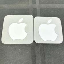 Apple Logo Stickers White Decal Pair MacBook IPad Laptop Phone Lot Original