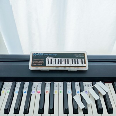 Piano Note Strips for 88/61~Key Keyboard, Beginner Learning, Rainbow