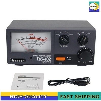 NISSEI RS-402 Power Meter 125-525MHz 200W SWR Watt Meter with Meter Display id89