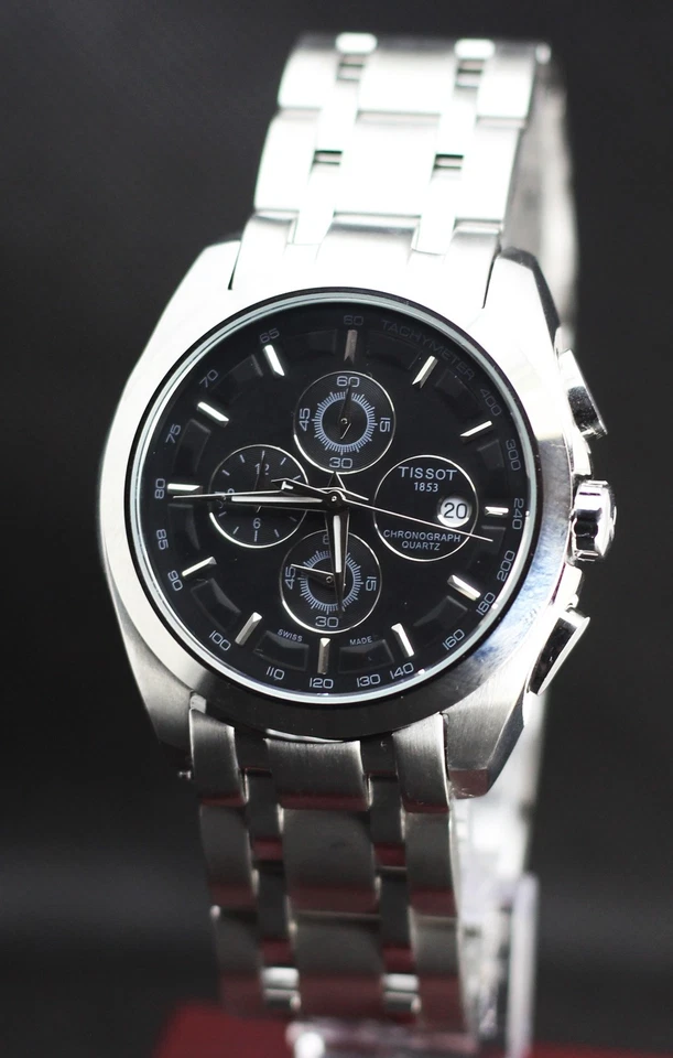 Beautiful Tissot 1853 Chronograph Tachymeter In Black Dial With Date Indicator. - Image 3 of 4