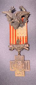 Vintage Spanish War Veterans Badge Medal Numbered by Jos. Mayer Seattle B 4382