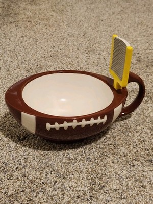 Maxis Creation New Ceramic Football Dip Bowl Large Mug W/ Goal Post 