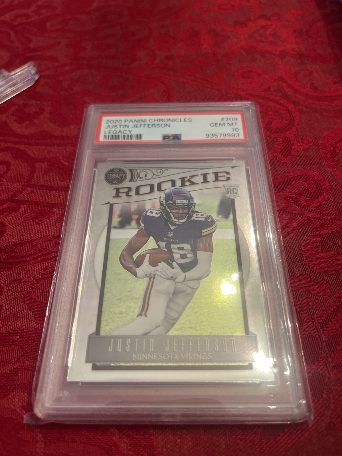 2020 Panini Chronicles Legacy - Justin Jefferson #209 Rookie (RC) PSA 10 Gem Mt