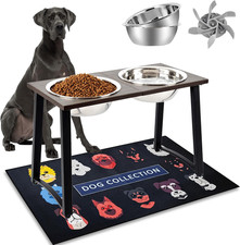 Elevated Dog Bowls for Large  X-Large Dogs, 16" Tall Raised Stand with 2 Stainl