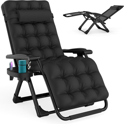 Zero Gravity Chair, Reclining Camping Chair with Cup Holder and with Removable C
